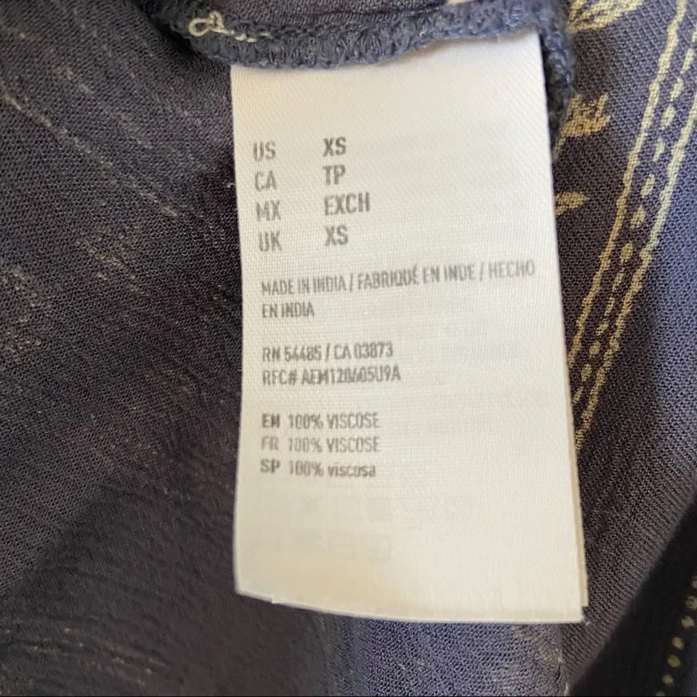 American Eagle-Periwinkle Floral Wide Leg Jumpsuit - Picture 9 of 10